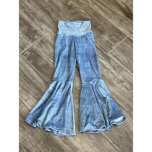 Mountain Mama Boutique Bell Bottoms Denim Print High Waist Girls Size 4-5T